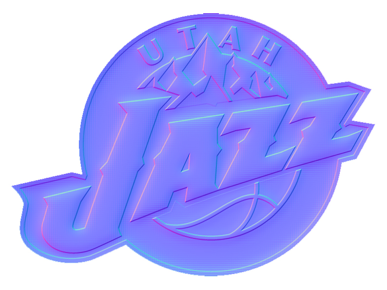 Utah jazz Colorful Embossed Logo vinyl decal